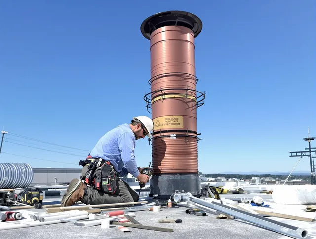 Installed chimney liner by Concord Chimney Sweep in Concord, MA