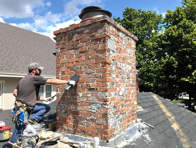 Completed chimney rebuild by Concord Chimney Sweep in Concord, MA