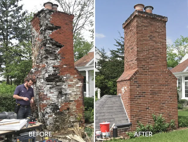 Concord Chimney Sweep performing a full chimney restoration in Concord, MA