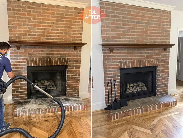 Concord Chimney Sweep carefully sanitizing a fireplace in Concord, MA