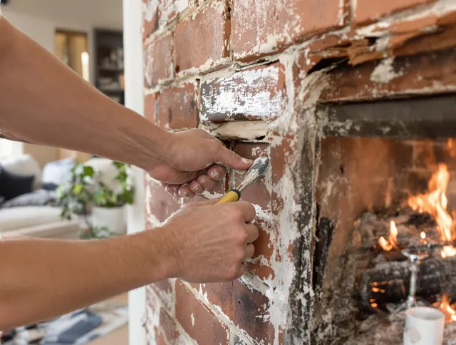 Routine fireplace repair by Concord Chimney Sweep in Concord, MA