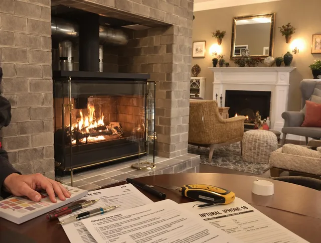 Concord Chimney Sweep verifying fireplace safety measures in Concord, MA