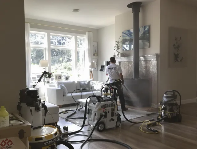 Soot removal service by Concord Chimney Sweep for a fireplace in Concord, MA